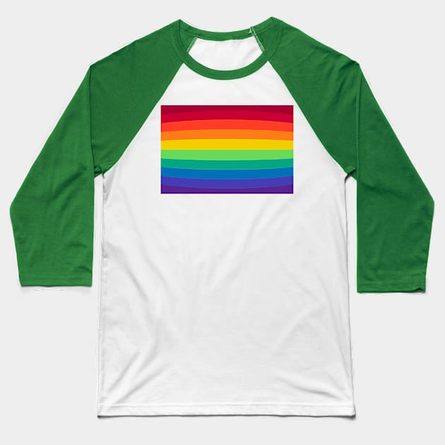 Rainbow Stripe Flag Baseball T-Shirt by snknjak